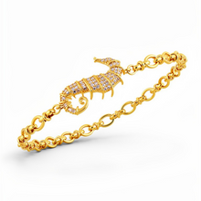 Load image into Gallery viewer, CZ Seahorse 14k bracelet