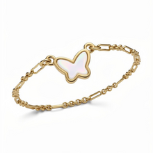 Load image into Gallery viewer, Enamel Butterfly gold filked bracelet
