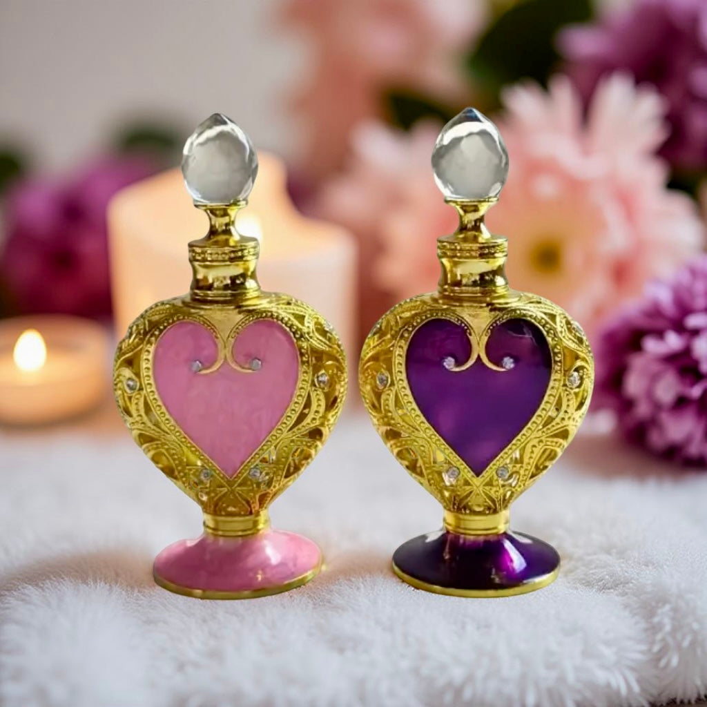 Heart-Shaped 10ml painted perfume oil bottle
